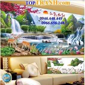 Tranh gắn đá sơn thủy hữu tình